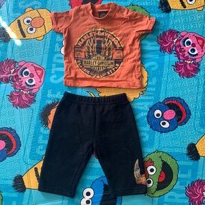 Harley Davidson Matching Top and Bottoms Set